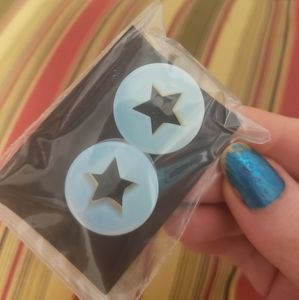 Beautiful authentic opalite stone ear tunnels.